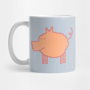 Pixelart Pig Peach Fuzz Pantone Color of the Year 2024 Mug